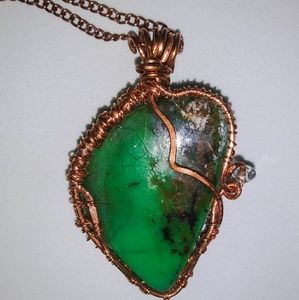 Handmade Copper Wire Wrapped Mexican Turquoise